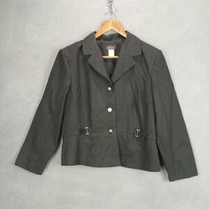 Spago Dress Jacket Womens 10‎ Black Long Sleeve Business Formal Notch  Lapel